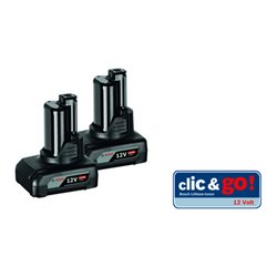 Bosch Akkupack GBA 12 Volt, 4,0 Ah, 2 Stück