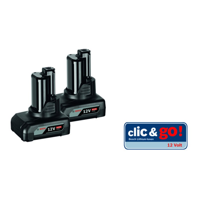 Bosch Akkupack GBA 12 Volt, 4,0 Ah, 2 Stück