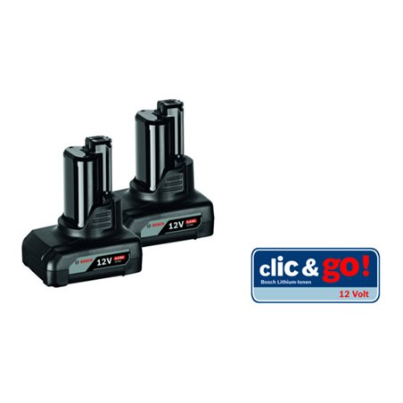 Bosch Akkupack GBA 12 Volt, 4,0 Ah, 2 Stück