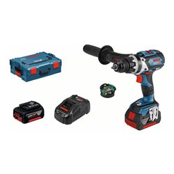 Bosch Akku-Bohrschrauber GSR 18V-85 C mit 2 x 5,0 Ah Li-Ion Akku GCY 30-4 L-BOXX