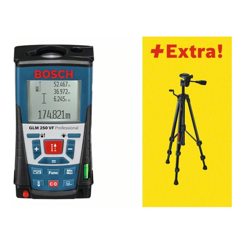 Bosch Laser-Entfernungsmesser GLM 250 VF, mit Baustativ BT 150
