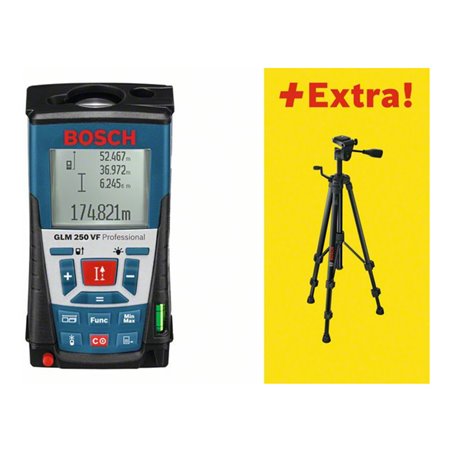Bosch Laser-Entfernungsmesser GLM 250 VF, mit Baustativ BT 150