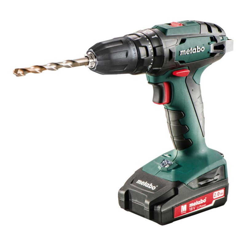 Metabo Akku-Schlagbohrmaschine SB 18 Kunststoffkoffer + 2x18V/2Ah Li-Ion + SC 60 Plus