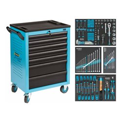 HAZET Werkstattwagen Assistent 178 N-7 mit 147 Werkzeugen 178N-7/147 Schubladen flach: 5 x 80 x 527 x 348 mm Schubladen hoch: 2 