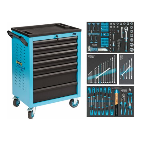HAZET Werkstattwagen Assistent 178 N-7 mit 147 Werkzeugen 178N-7/147 Schubladen flach: 5 x 80 x 527 x 348 mm Schubladen hoch: 2 