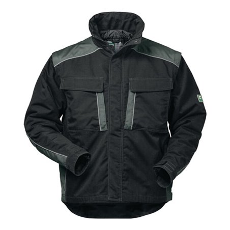 Canvas Outdoorjacke 2 in 1 Basel Gr. XL schwarz/grau 65% PES/35% CO Feldtmann