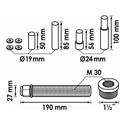 VIGOR Druckspindel-Satz, manuell V4699 Anzahl Werkzeuge: 10
