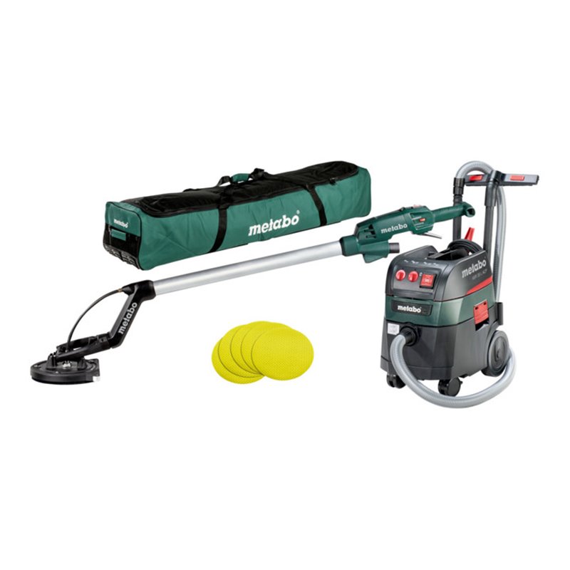 Metabo Set Langhalsschleifer LSV 5-225 + Allessauger ASR 35 L ACP mit 25 Haftschleifblättern P 120 Werkzeugtasche