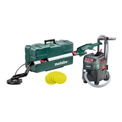 Metabo Set Langhalsschleifer LSV 5-225 Comfort + Allessauger ASR 35 L ACP mit 25 Haftschleifblättern P 120 Kunststoffkoffer