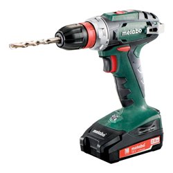 Metabo Akku-Bohrschrauber BS 18 Quick Kunststoffkoffer + 2x18V/2Ah Li-Ion + SC 60 Plus