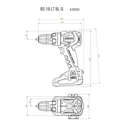 Metabo Akku-Bohrschrauber BS 18 LT BL Q Kunststoffkoffer 18V 2x2Ah Li-Ion + ASC 55
