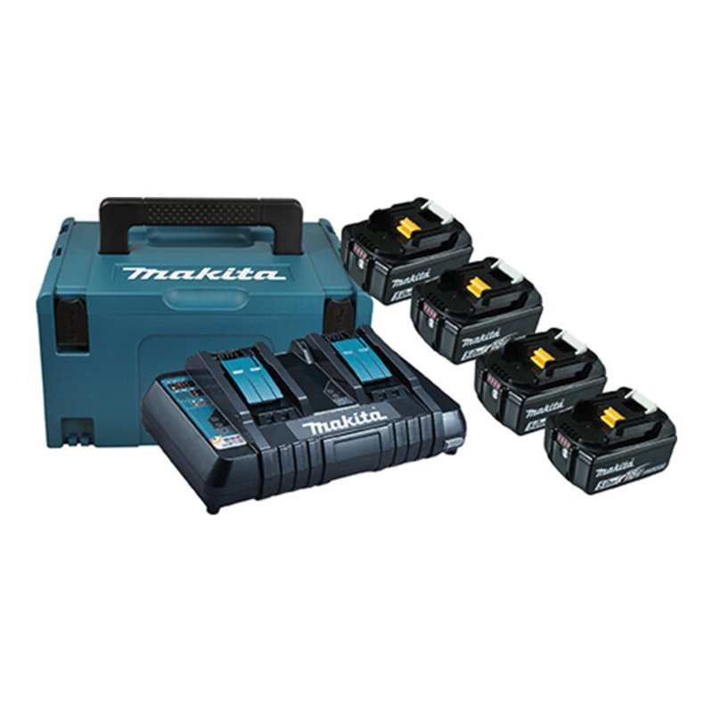 Makita Power Source Kit 197626-8, 4 x 5,0 Ah, mit Doppelladegerät