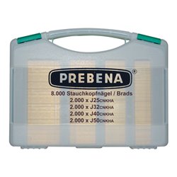 Prebena Stauchkopfnägel (Brads) im Handwerker-Koffer J-BOX