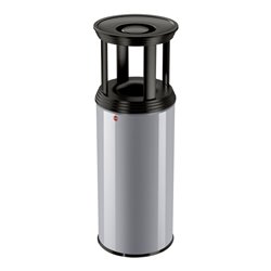 Hailo ProfiLine Combi Plus 50, Ascher-Papierkorb-Kombination, 45 l Silber