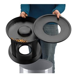 Hailo ProfiLine Combi Plus 50, Ascher-Papierkorb-Kombination, 45 l Silber