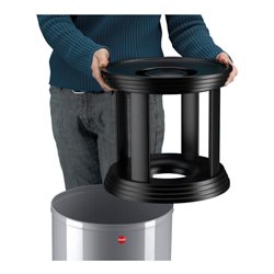 Hailo ProfiLine Combi Plus 50, Ascher-Papierkorb-Kombination, 45 l Silber