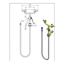 Erbstößer Augendusche AB003130 bewegliche Handdusche/Schlauchdusche Buntmetall