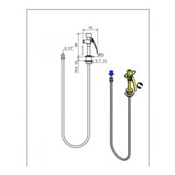 Erbstößer Augendusche AB003120 bewegliche Handdusche/Schlauchdusche Tischmodell