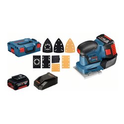 Bosch Akku-Schwingschleifer GSS 18V-10 mit 2 x 5,0 Ah Li-Ion Akku L-BOXX