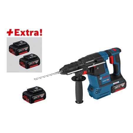 Bosch Akku-Schlagbohrhammer GBH 18V-26 F, 2 x 6,0 Ah, 1 x 5,0 Ah, 1, 4,0 Ah L-BOXX