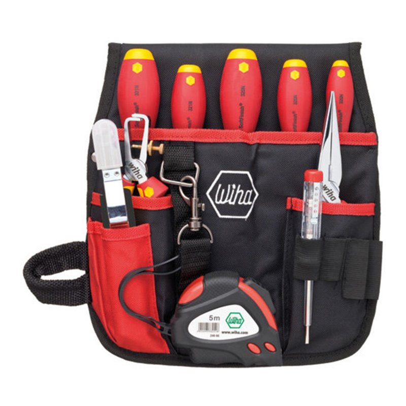 Wiha Werkzeug Set Elektriker gemischt Schlitz, Phillips 10-tlg. in Gürteltasche