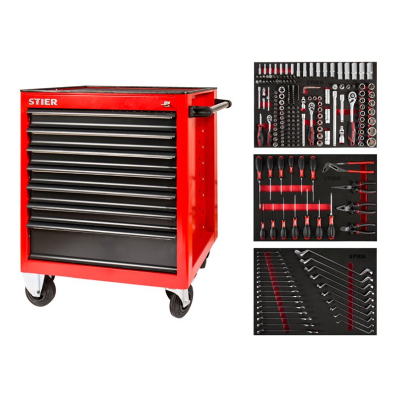 STIER Werkstattwagen bestückt 223-teilig