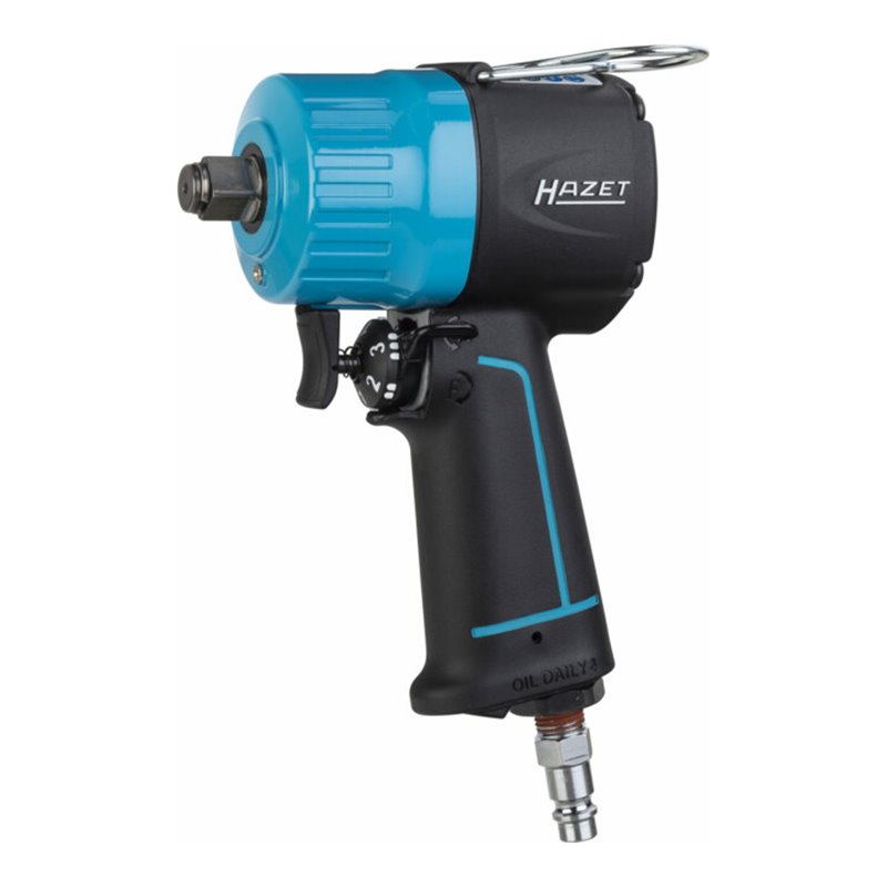 HAZET Schlagschrauber extra kurz 9012MT Lösemoment maximal: 1400 Nm Vierkant massiv 12,5 mm (1/2 Zoll) Hochleistungs-Doppelhamme