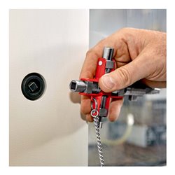 KNIPEX 00 11 06 V01 Universal-Schlüssel 'Bau' der Standard Schaltschrankschlüssel 96 mm