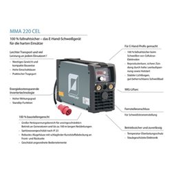 Elektrodenschweißgerät MMA 220 cel Set m.Zub.10-220 A TEAMWELDER