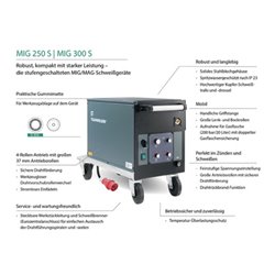 MIG/MAG-Schweißanlage MIG 250 S Set m.Zub.30-250 A gasg.TEAMWELDER