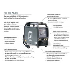 TIG-Schweißanlage TIG 180 AC/DC puls Set m.Zub.3-180 A gasg.TEAMWELDER