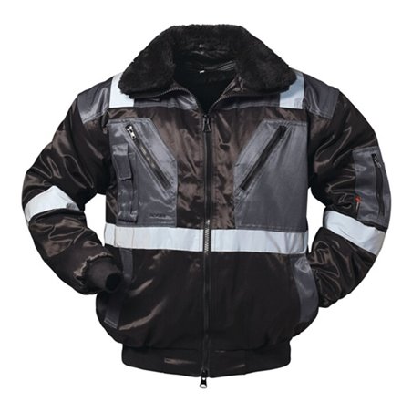 Feldtmann Kombi-Pilotenjacke 4 in 1 Kirkenes Gr. XXL schwarz/grau 60% CO/40% PES