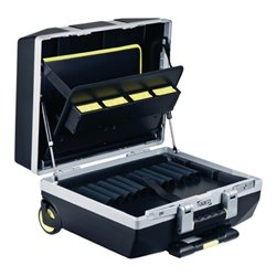 raaco Werkzeugkoffer Trolly 4xWerkz.halter34 Steckfächer Trgf.45kg 3 Paneele Bodensch.