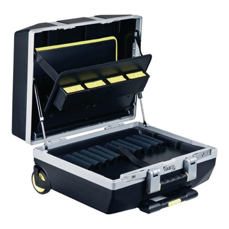 raaco Werkzeugkoffer Trolly 4xWerkz.halter34 Steckfächer Trgf.45kg 3 Paneele Bodensch.