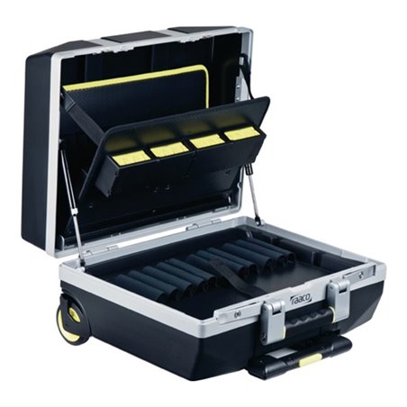 raaco Werkzeugkoffer Trolly 4xWerkz.halter34 Steckfächer Trgf.45kg 3 Paneele Bodensch.