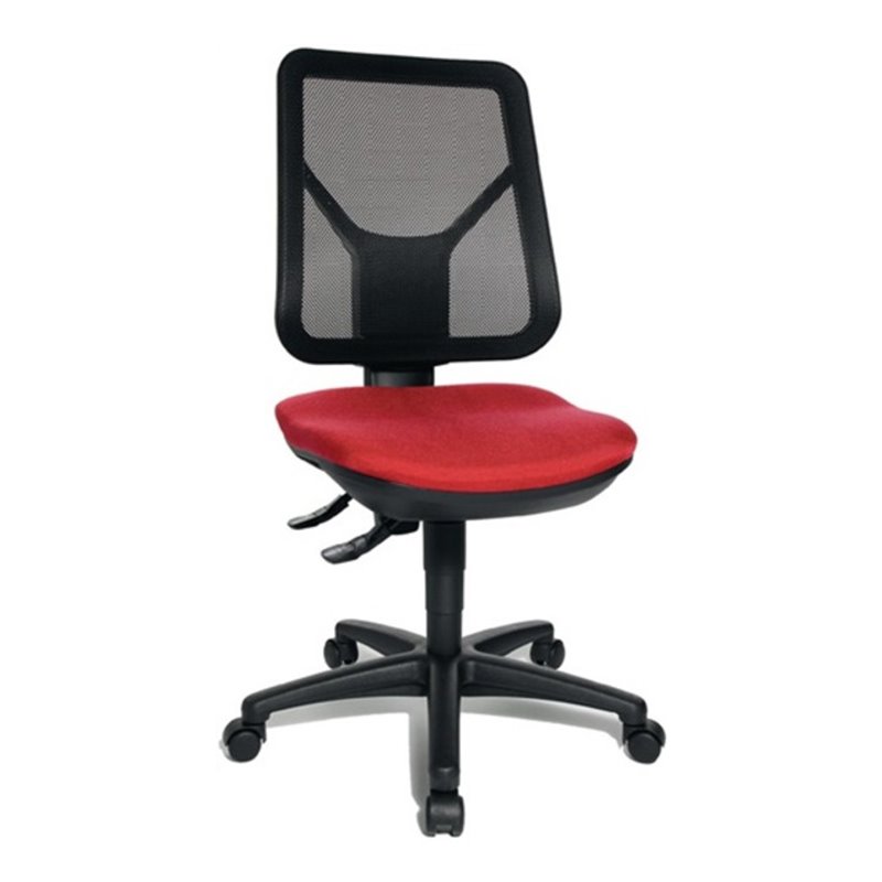 Topstar Bürodrehstuhl Sitzhöhe 430-510mm rot mit Lendenwirbelstütze ohne Armlehnen