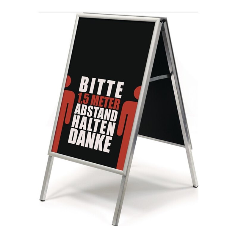 WSM Kundenstopper DIN A1 26mm Klemmprofil beids. Alu. silberfarbig eloxiert