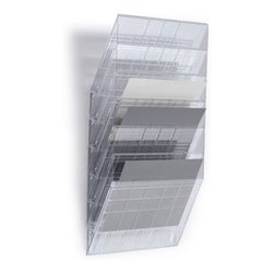 Durable Prospektspender-Set 6 Fächer A4 QUER transparent