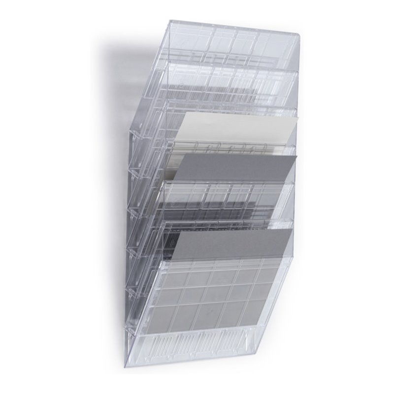 Durable Prospektspender-Set 6 Fächer A4 QUER transparent