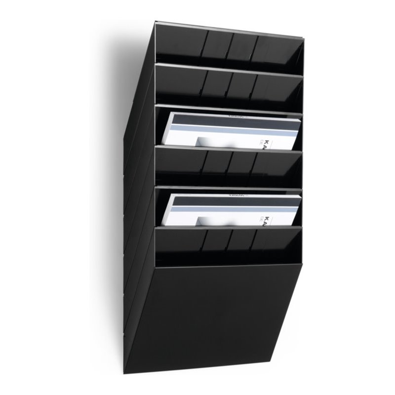 Durable Prospektspender-Set 6 Fächer A4 QUER schwarz