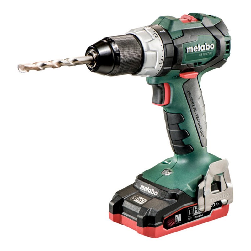 Metabo Akku-Bohrschrauber BS 18 LT BL Kunststoffkoffer + 2x18V/3.5Ah LiHD + ASC 30-36 V