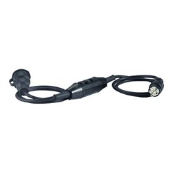 HEDI Verlängerungsleitung, 3m H07RN-F 3G1,5, schwarz, PRCD-S, IP44