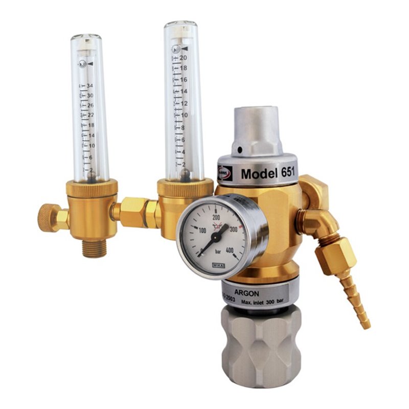 Hochleistungsdruckmind.651-30FLAR-TWIN Argon/CO₂ 200bar W21,8x1/14Zoll RH HARRIS