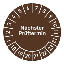 Mehrjahresprüfplakette D.30mm Nächster Prüftermin 2018-2023 Folie Btl.a 100 St.