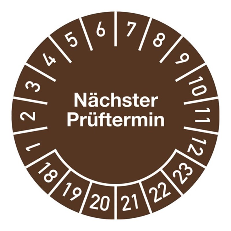 Mehrjahresprüfplakette D.30mm Nächster Prüftermin 2018-2023 Folie Btl.a 100 St.