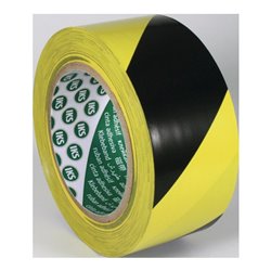 IKS Bodenmarkierungsband F33P PVC schwarz/gelb L.33m B.50mm Rl.