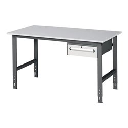 Rau Werktisch B1500xT800xH760/1080mm 22mm Melamin-Platte Gestell anthrazit