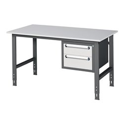 Rau Werktisch B1500xT800xH760/1080mm 22mm Melamin-Platte Gestell anthrazit