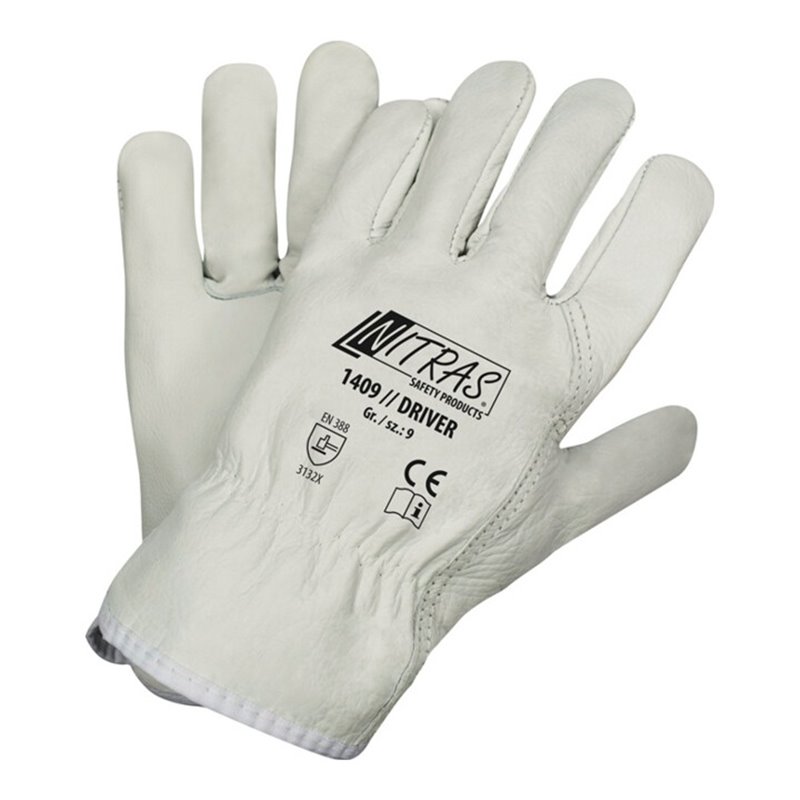 Handschuhe Driver Gr.11 grau Rindvollleder EN 388 PSA II NITRAS