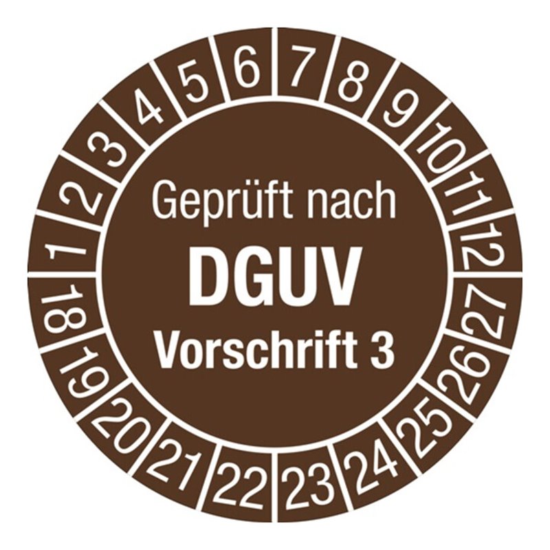 Mehrjahresprüfplakette D.30 mmBxL Geprüft n.DGUV3 18-27 Folie